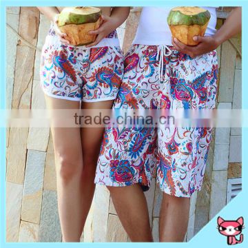 Floral pattern funny board shorts