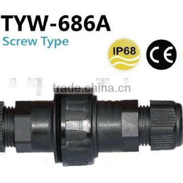 Plastic ip68 waterproof screw cable connector