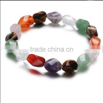 Twisted Facetd Beads Gemstone Bracelet