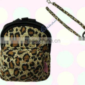 Leopard Dog Harness Backpack with leash