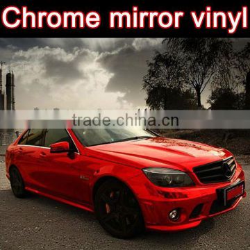 Chrome red vinyl car wrap 1.52*30m air channels