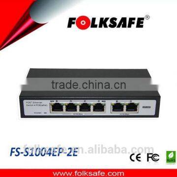 Folksafe network switch with POE 4 port unmanageable light 2 uplink no outdoor