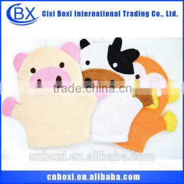 New arrival polyester/nylon 2015 baby bath glove,body message bath gloves