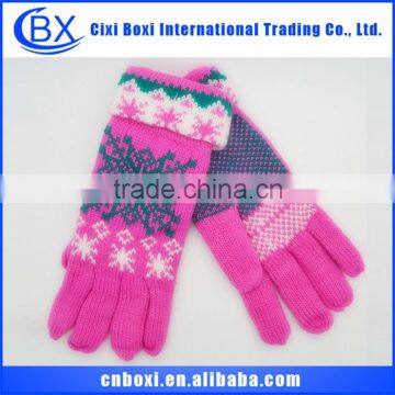 Snow jacquard lovely girls cheap gloves