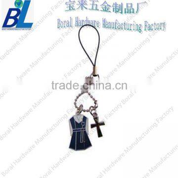 High quality cell phone strap with enamel cross pendant