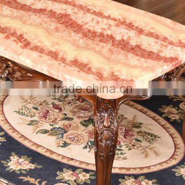 Commercial Furniture Artificial Marble Top Rectangle Pedestal Dining Table photo-2