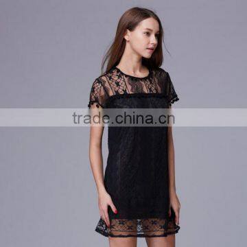 Latest Design Lady's Tassel Sexy Lace Evening Dress/ photo-3