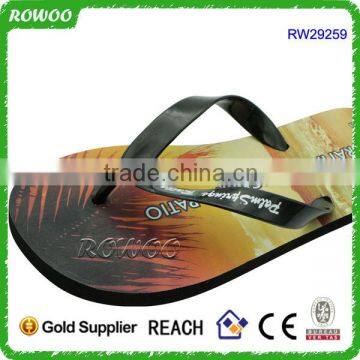 Wholesale Entire Black EVA Sublimation/Heat Transfer Printing Flip Flops photo-3