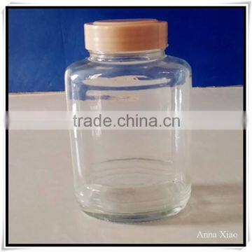 China Made 350ml Glass Honey Jars With Plastic Caps
