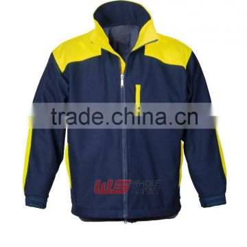 Windstopper fabric mens witner fleece jacket in contrast color