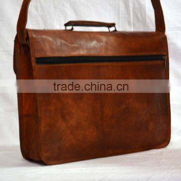 Real Leather Vintage Messenger Bag Shoulder Cross Body Bag Genuine Leather Briefcase Satchel Sling Bag