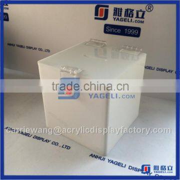 Gold Supplier Acrylic Donation Box With Lock / Acrylic Coin Box With White & Black photo-2