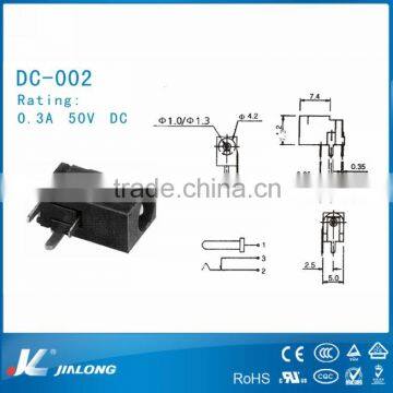 1.6mm DC POWER JACK RIGHT ANGLE PCB MOUNT SWITCHED