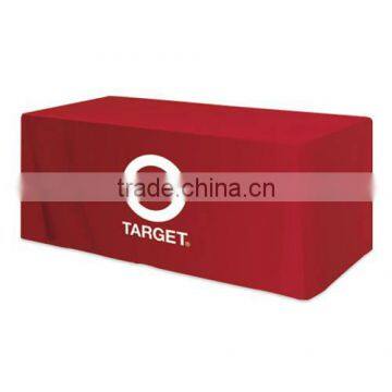 Red Polyester Knitted Fabric Advertising Table cover, table cloth