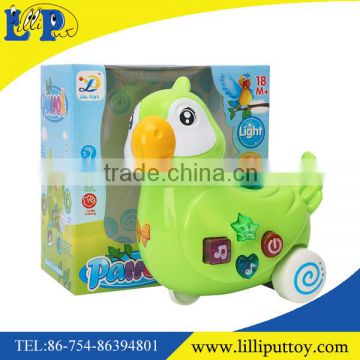 B/O cartoon musical parrot toy with window box