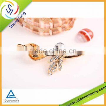 Orange Enamel Rose Flower Crystal Gem CZ Breastpin Pin Cocktail Brooch Bouquet