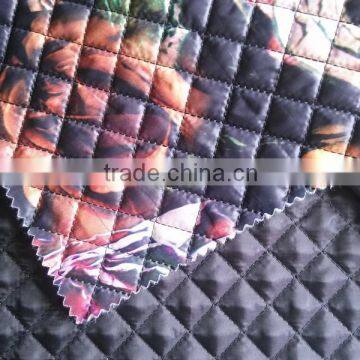 printed plaid waterproof thermal double faced quilting fabric fabric for women's winter coat