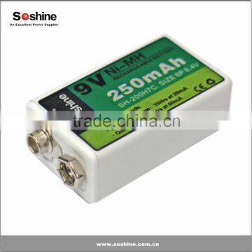 High Quality Batteries CE/ROHS Rechargeable NiMh 9v 250mah Battery photo-6