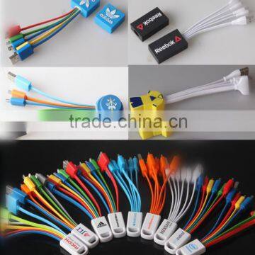 OEM+ODM+LOGO multi-function colorful flat usb charger cable 5/6 in 1 USB Charging Cable Mobile Phone Charger Adapter Cable                        
                                                Quality Choice