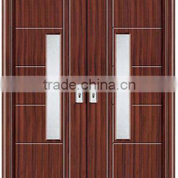 Wooden PVC Door With Glass(CF-W041)