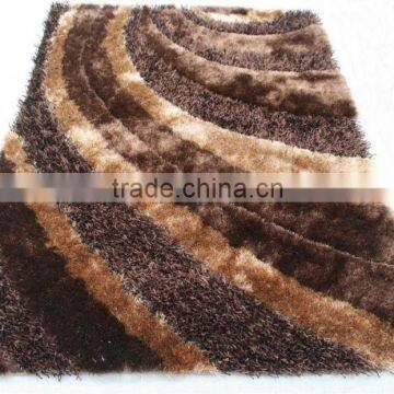 decorative multi-structure brown polyester shaggy carpet yarn