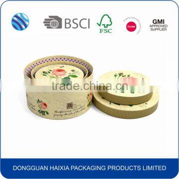 2016 Logo Hot Stamping Custom Printed Hat Round Cardboard Paper Box for Flowers