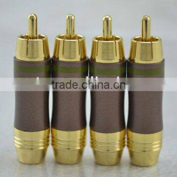 24K Gold Plated RCA FR-44e Male Plug Adapter Choseal