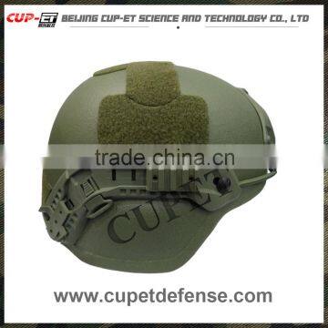 CUPET-MK green with rail tactical aramid mich bullet proof ballistic helmet