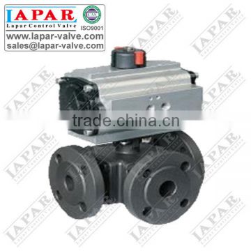 LPA13 Flanged 3 way Ball Valve Pneumatic Actuator