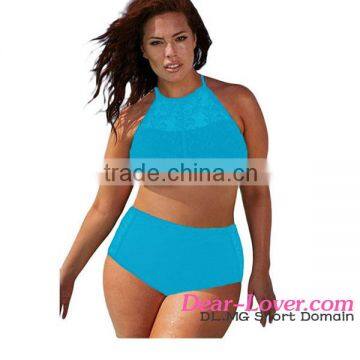 Latest design Patterned Mesh Insert Plus Size open crotch swimwear