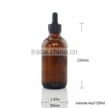 Amber Glass Bottles With Glass Droppers 120ml