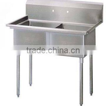 Freestanding Restaurant Kitchen 2 Two Compartment Commercial Stainless Steel Sink for US Catering photo-6