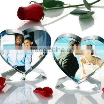 Heart shape crystal photo images as wedding favor gifts