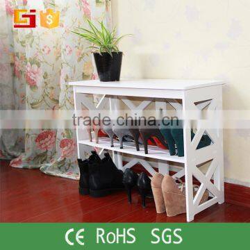 Tiers style white modular lower shoe rack