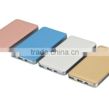 2016 High Quality Leather Surface Power Bank 12000mAh/10000mAh Slim Polymer Battery Charger photo-6