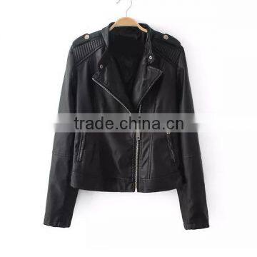 New brand cool stylish leather jacket for ladies&motobike style jacket women with good quality