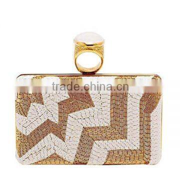 Gold buckle evening clutch bags with beads, lightning clutch bags for evening EV1106