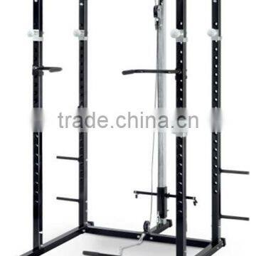 FITNESS EQUIPMENT POWER CAGE STRENGTH TRAINING WITH LAT PULL DOWN ATTACHMENT