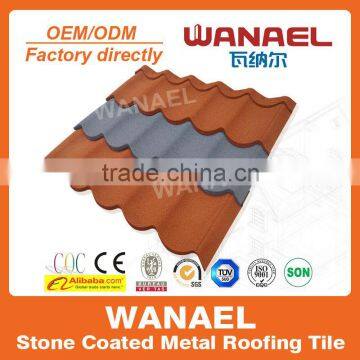 Modern Ancient Corrugated Metal Color Steel Stone Roof Tile/Guangzhou Building Materials,Wanael Roof Tile Factory photo-2