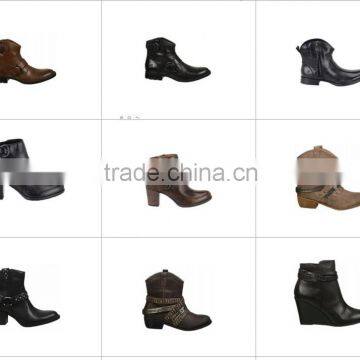 000049 Women Ankle Boots Flat Wood Heel Cow Suede Women Boots in Autumn/Winter photo-4