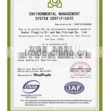 Environmental management system certificate