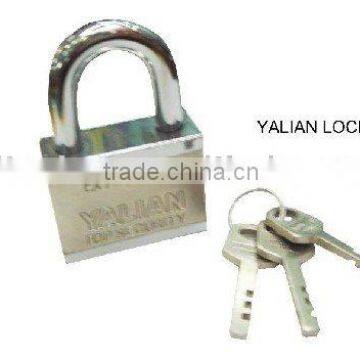 square iron padlock with vane key