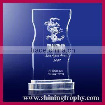 Dragon souvenir gifts 3d engraving crystal awards