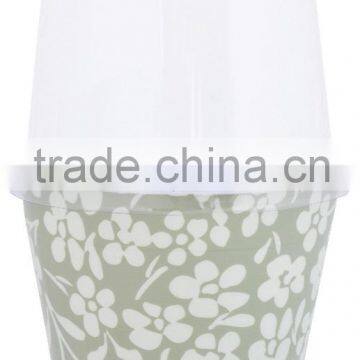 14cm plastic flower pots with saucer and cover