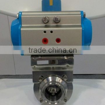 low price Sanitary Stainless Steel 316L Pneumatic Butterfly Valve