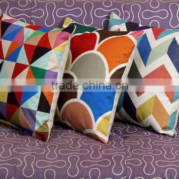 geometric cotton or microfiber or linen decorative pillow and cushion cover