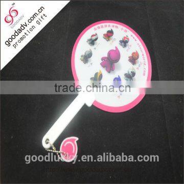 Cartoon printed pp hand fan / hand fans custom printed / advertising pp hand fan