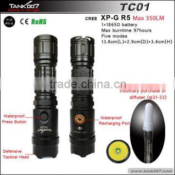 High Lumens LED Flashlight With 18650 3400mA Batteries