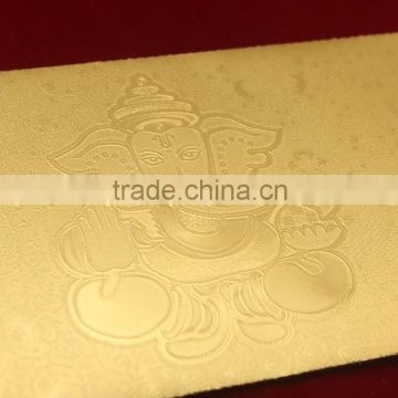 Gold India god envelope Custom made gold foil India envelope