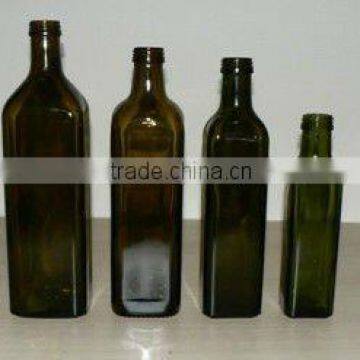 Dark Green Olive Oil Glass Bottle